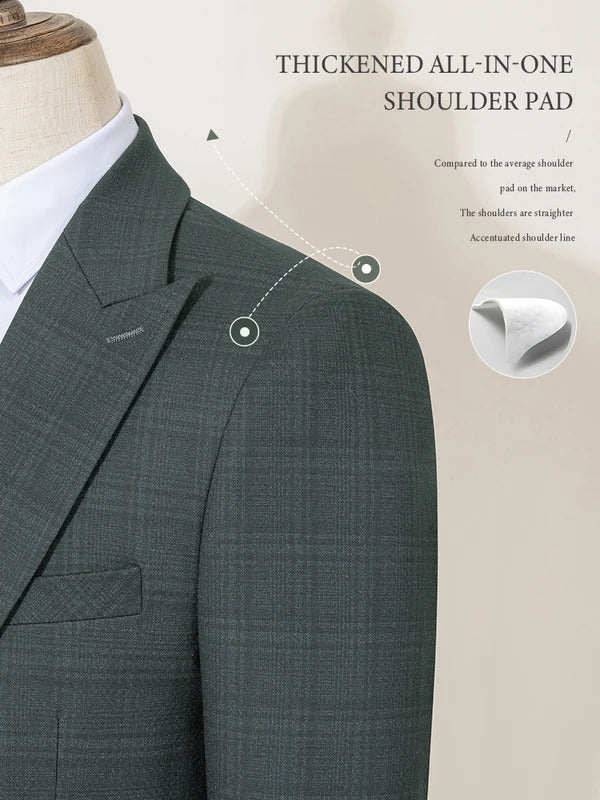ST Cassy High Quality Green suit Formal Business Office Men's Suits Slim fit casual suit(jacket+Vest+Pants)