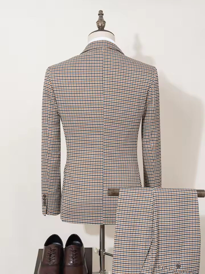 ST Cassy 2-piece set of jackets and pants Elegant suits for men double-breasted Plaid suit Formal Business Office Men's Suits