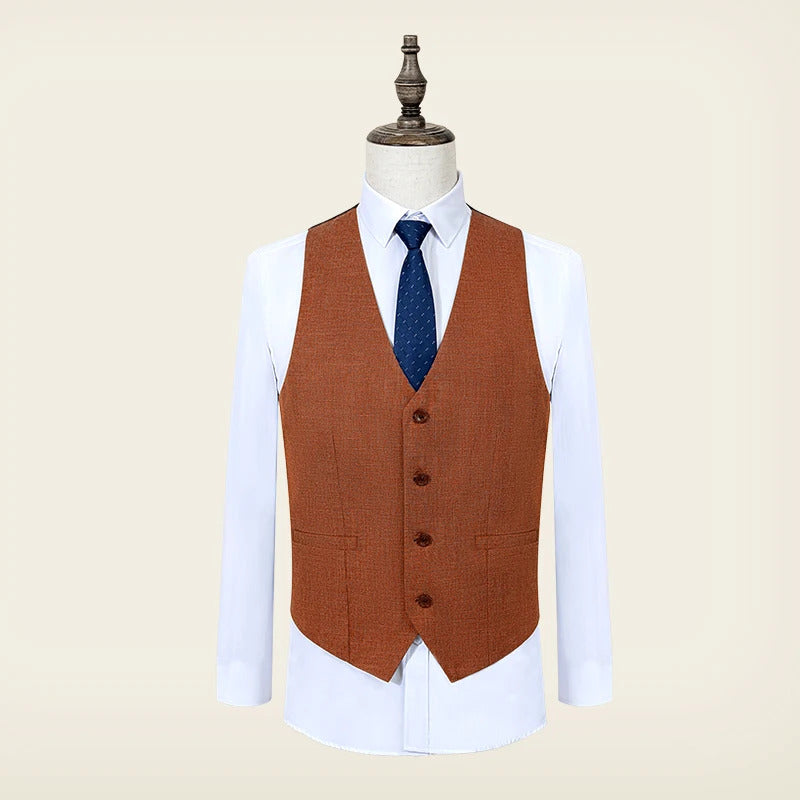 ST Cassy High Quality Formal Business Office Men's Suits Slim Fit Lapel Solid Color Suit(jacket+Vest+Pants)