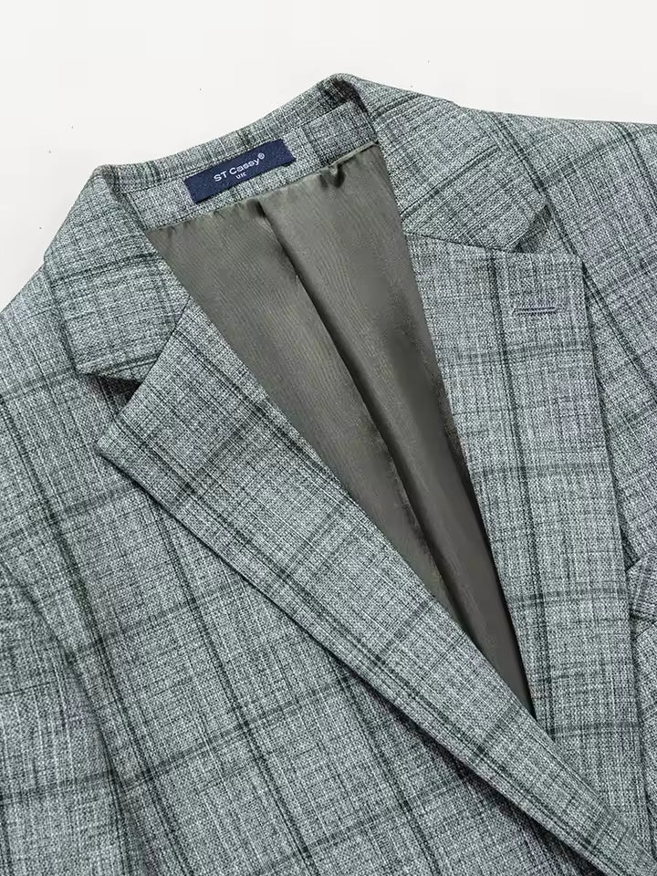 ST Cassy High Quality Plaid suit Fashionable and Casual Jacket Coat Slim Fit Leisure elegant Men's jackets