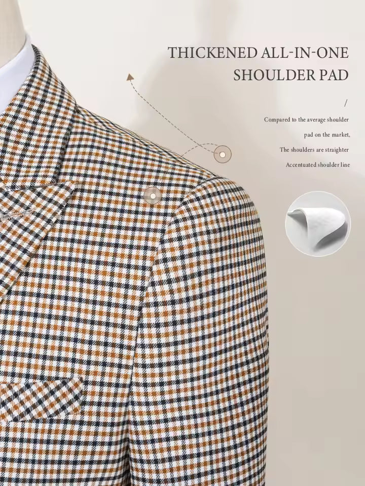 ST Cassy 2-piece set of jackets and pants Elegant suits for men double-breasted Plaid suit Formal Business Office Men's Suits