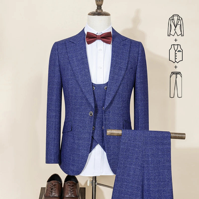 ST Cassy High Quality(jacket+Vest+Pants)Slim fit casual suit Single Breasted Groom Wedding Business Office Men's Suits