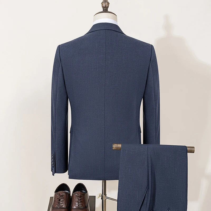 ST Cassy High-end Brand Formal Business Men's Suits Lapel Formal Blazer Slim Fit(jacket+Vest+Pants)