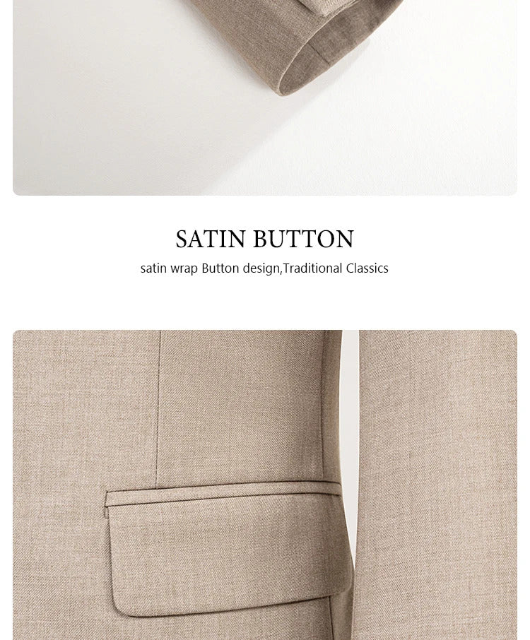 ST Cassy Elegant man suit for wedding Slim Fit Double Breasted Multiple buttons Casual Business man 2 piece outfit set