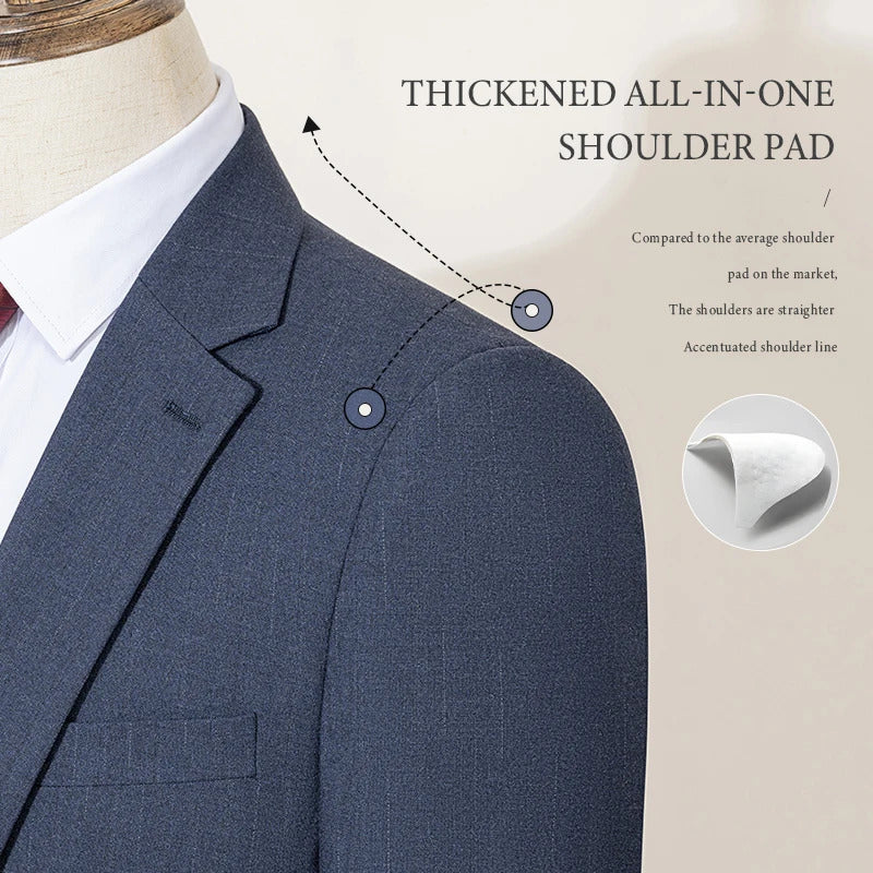 ST Cassy High-end Brand Formal Business Men's Suits Lapel Formal Blazer Slim Fit(jacket+Vest+Pants)