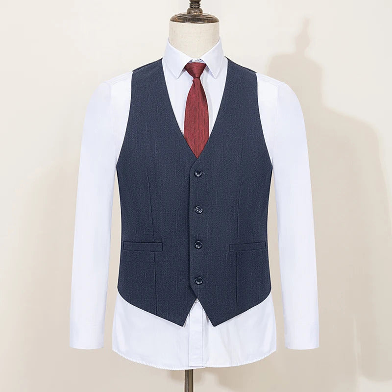 ST Cassy High-end Brand Formal Business Men's Suits Lapel Formal Blazer Slim Fit(jacket+Vest+Pants)