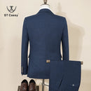 ST Cassy High Quality Male Groom Wedding Blazers Slim fit casual evening gown Business Office khaki Men's Suits