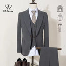 ST Cassy high-quality black striped suit slim fit luxurious and elegant men's business suit wedding fashion clothing 3-piece set