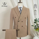 ST Cassy light brown Elegant Man Suit 2 Pcs Set Modern Wedding Party Suits for Men Stylish high quality Business office suit