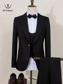 ST Cassy black Groom Suit Elegant Wedding Tuxedo Formal Party Blazer for Men Stylish Slim Fit man suit