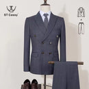 ST Cassy 2-piece set of jackets and pants Elegant suits for men double-breasted Plaid suit Formal Business Office Men's Suits