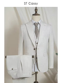 ST Cassy high quality luxury men's suit elegant suits for men leisure beige luxury man jacket Slim-Fit full men's suit business office