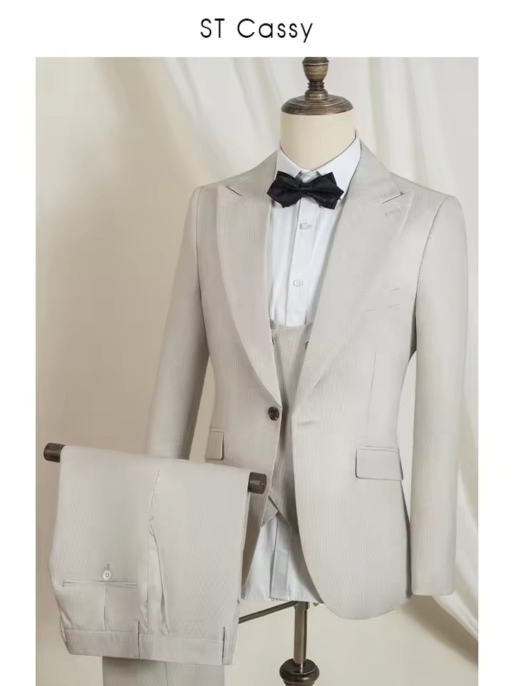 ST Cassy high quality luxury men's suit Slim-Fit Men's wedding dresses coat Classic for wedding full men's suit business office