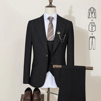 ST Cassy High-end Brand Formal Business Men's Suits Single Breasted Solid Color Slim Fit Suit wedding three-piece