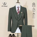 ST Cassy High Quality Male Groom Wedding Blazers Slim fit casual evening gown Business Office khaki Men's Suits