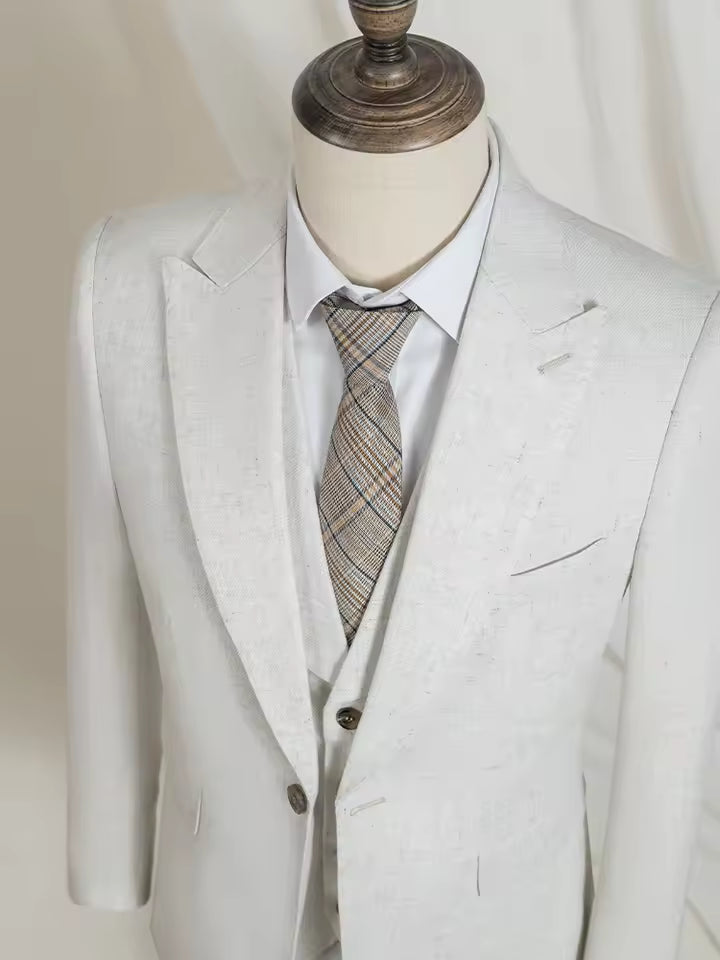 ST Cassy high quality luxury men's suit elegant suits for men leisure beige luxury man jacket Slim-Fit full men's suit business office