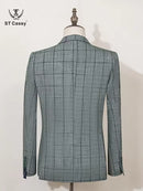 ST Cassy High Quality Plaid suit Fashionable and Casual Jacket Coat Slim Fit Leisure elegant Men's jackets