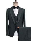 ST Cassy High quality luxury 3 piece set elegant men suits dark green Slim Fit Male Groom Wedding Blazers Party Dress Business Office