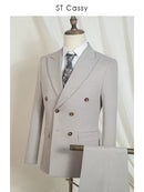 ST Cassy light brown Elegant Man Suit 2 Pcs Set Modern Wedding Party Suits for Men Stylish high quality Business office suit