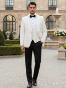 ST Cassy High Quality white Wedding Groom Dress elegant evening gown Prom man Suit Party Dress Slim fit casual suit three-piece