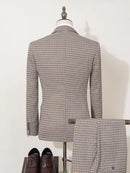 ST Cassy 2-piece set of jackets and pants Elegant suits for men double-breasted Plaid suit Formal Business Office Men's Suits