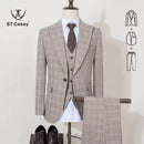 ST Cassy High Quality Plaid suit Formal Business Office Men's Suits Fashionable and Casual evening gown