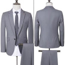 ST Cassy High Quality Men's Suit Slim Fit Solid Color Suit Formal Business Office Single Breasted Coat Pants 2 Pieces Set