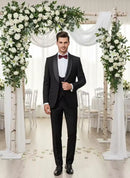 ST Cassy Wedding Groom Dress Men's suit black collar formal dress wedding three-piece suit orthodox suit vest pants