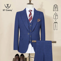 ST Cassy High Quality Male Groom Wedding Blazers Slim fit casual evening gown Business Office khaki Men's Suits