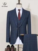 ST Cassy High Quality Plaid suit Formal Business Office Men's Suits Fashionable and Casual evening gown