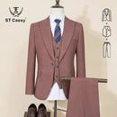 ST Cassy High Quality Male Groom Wedding Blazers Slim fit casual evening gown Business Office khaki Men's Suits