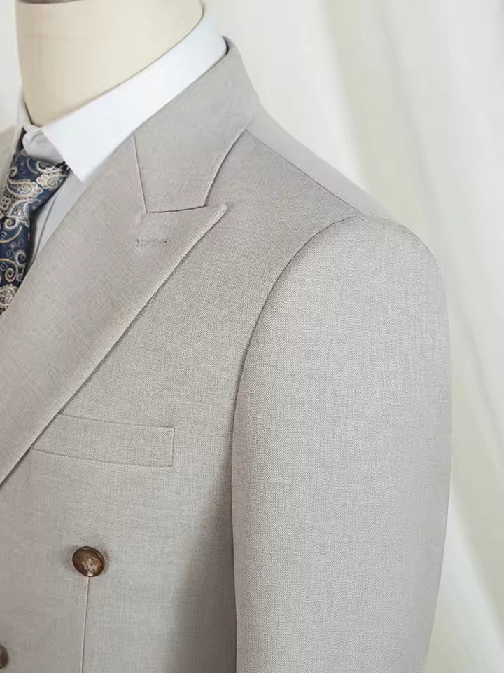 ST Cassy light brown Elegant Man Suit 2 Pcs Set Modern Wedding Party Suits for Men Stylish high quality Business office suit