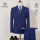 ST Cassy 2-piece set of jackets and pants Elegant suits for men double-breasted Plaid suit Formal Business Office Men's Suits