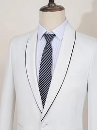 ST cassy white Elegant Men's Suit Groom Wedding Tuxedo Slim Fit Blazer for Party Prom Night