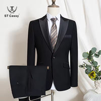 ST Cassy 優質修身男士西裝兩件套 高檔婚禮宴會禮服 優雅商務派對正裝