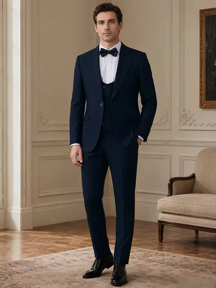 ST Cassy High Quality luxury brands men Suit for man blackish green elegant dinner suit 3-Piece Set Slim Fit Groom's wedding dress