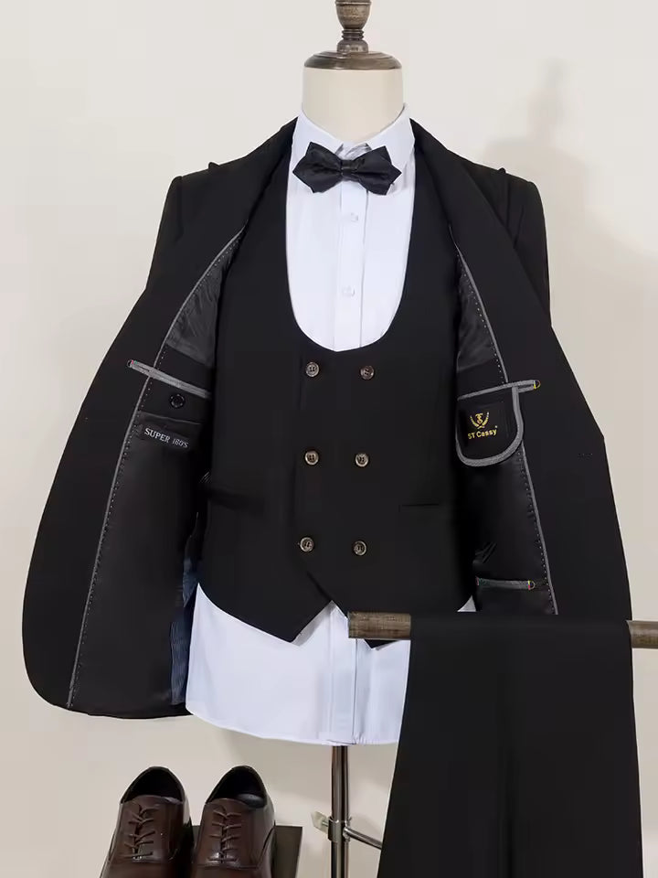 ST Cassy black Groom Suit Elegant Wedding Tuxedo Formal Party Blazer for Men Stylish Slim Fit man suit