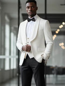 ST Cassy High Quality white Wedding Groom Dress elegant evening gown Prom man Suit Party Dress Slim fit casual suit three-piece
