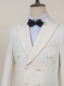 ST Cassy white Elegant Groom Tuxedo Men Prom Suit Double Breasted Graduation Formal Wear