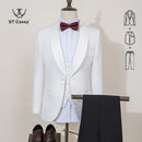 ST Cassy High Quality Retro carving Party Dress Slim Fit Tuxedo Prom Suit Fashion black Male Groom Wedding three-piece