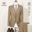 ST Cassy High Quality Men's Suit Summer thin Green  Slim Fit Formal Business Office Men's Suits（jacket+Vest+Pants）