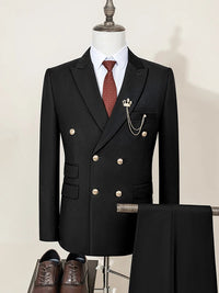 ST Cassy double-breasted Men's Suit Fashionable and Casual Slim Fit Male Groom Wedding Blazers Party Dress Jacket Coat Pants