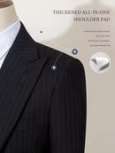 ST Cassy high-quality black striped suit slim fit luxurious and elegant men's business suit wedding fashion clothing 3-piece set