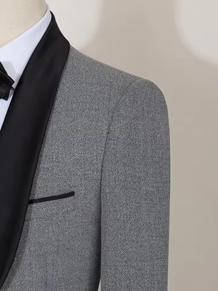 ST Cassy Elegant Men's Suit Groom Wedding Tuxedo Slim Fit Blazer for Party Prom Night