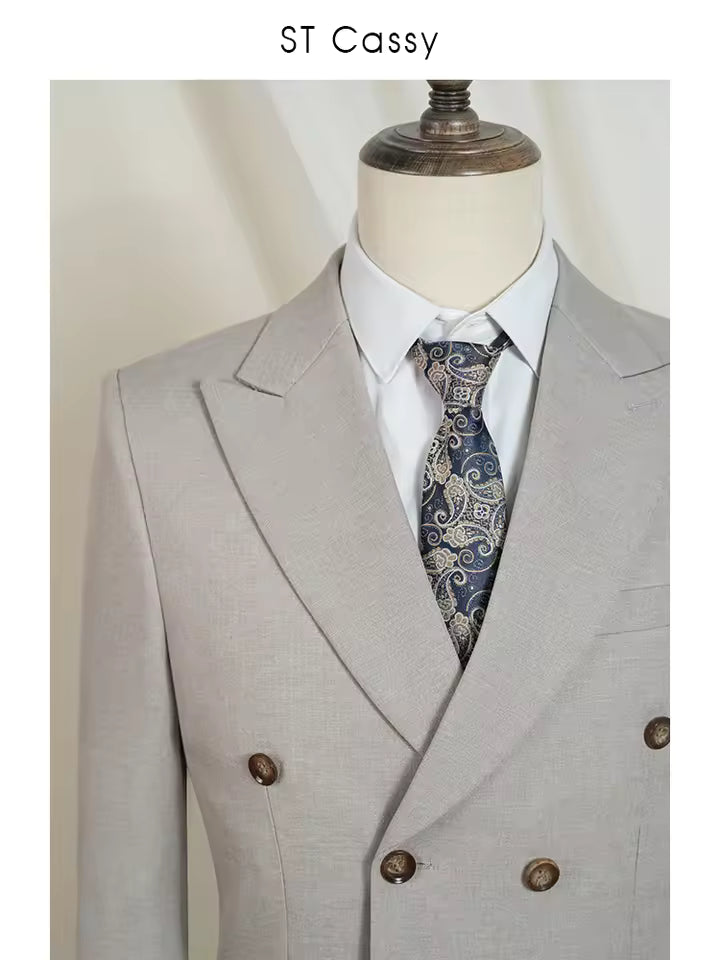 ST Cassy light brown Elegant Man Suit 2 Pcs Set Modern Wedding Party Suits for Men Stylish high quality Business office suit