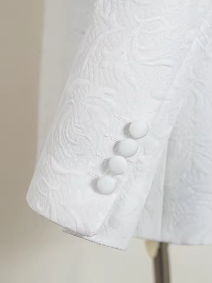 ST Cassy high quality luxury men's suit 2 piece set white luxury man jacket Wear 2 piece set Classic men's suit for wedding