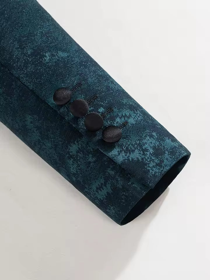 ST cassy luxury shawl collar 2-piece suit set men's high-end business casual suit groom's wedding dress Jacquard pattern