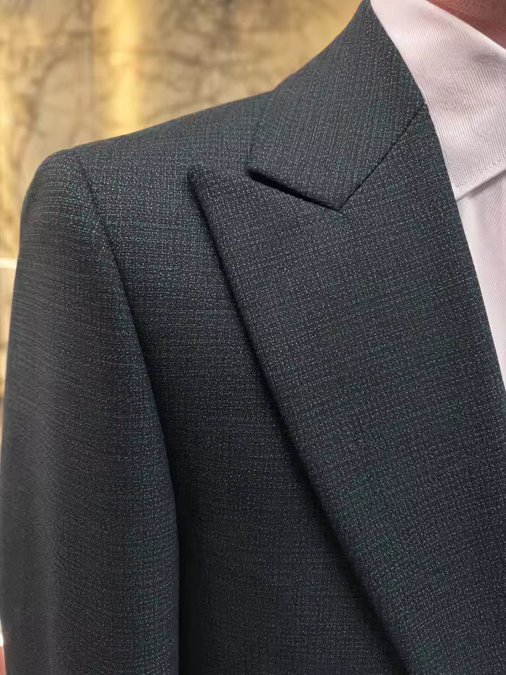 ST Cassy High quality luxury 3 piece set elegant men suits dark green Slim Fit Male Groom Wedding Blazers Party Dress Business Office