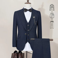 ST Cassy luxury Men Suit Slim Fit Male Groom Wedding Blazers Party Dress  Suit Business Office three-piece