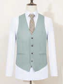 ST Cassy High Quality Men's Suit Summer thin Green  Slim Fit Formal Business Office Men's Suits（jacket+Vest+Pants）